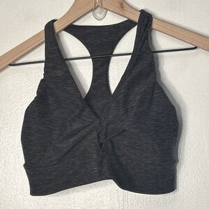Victoria's Secret Sports Bra Charcoal Gray Size Medium Twist Front Racerback